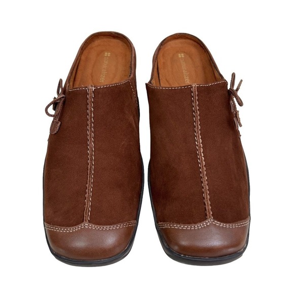 Naturalizer Loafer Slip On‎ Suede Bow Detailing Cap Toe Brown Women Size 8.5M - Picture 4 of 8